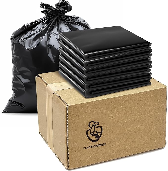 ToughBag 55-60 Gallon Heavy Duty Trash Bags - Contractor Grade, 3 Mil, 40 * 58, Tear Resistant, Gusseted Design for Industrial & Yard Waste(100 packs)
