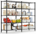 Himimi 72" W Wire Rack Shelving-2000LBS Capacity, Adjustable Storage Shelves Metal Shelves for Storage, 5-Tier Heavy Duty Wire Organizer for Kitchen, Garage, Pantry, 72" W x 18" D x 72" H, Black