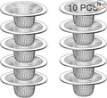 10PCS Mesh Sink Drain Strainer Bathroom, 2.75" Stainless Steel Slop Basket Filter Trap Hair Catcher, Tub Drain Screen Filter Cover Mesh Bathroom Bathtub RV Laundry Lavatory Balcony Utility