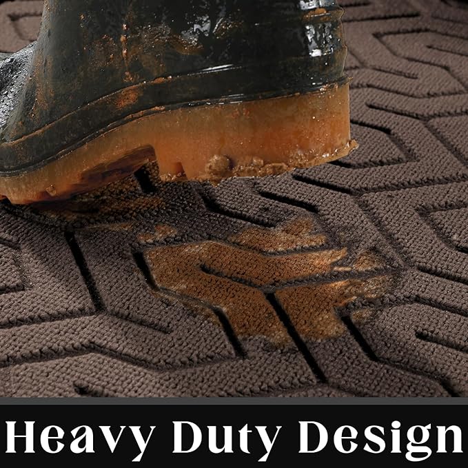 Yimobra Extra Large Door Mat Outside Entrance 60x32, Waterproof Heavy Duty Outdoor Mats for Front Door, Non Slip Rubber Entry Mat for Garage Patio, Easy Clean, Brown