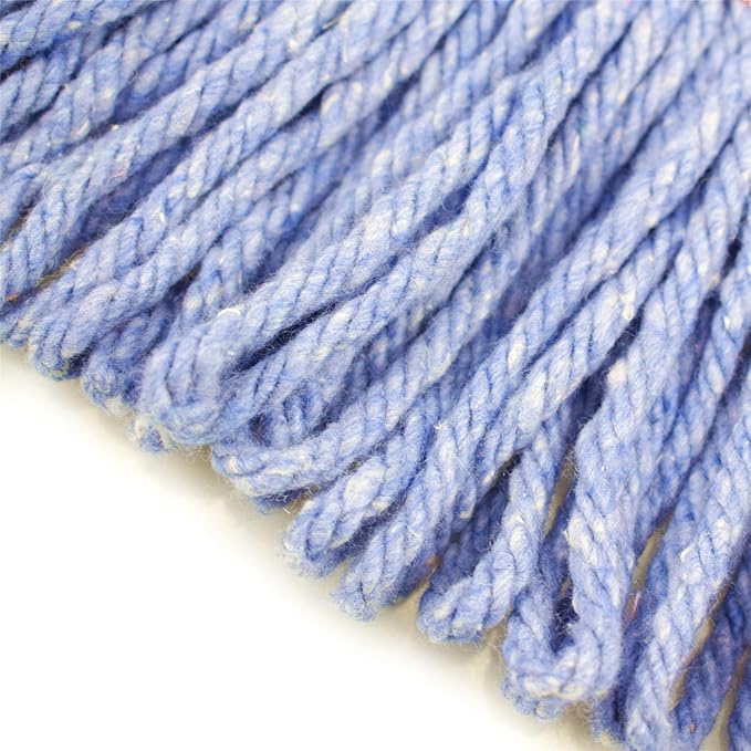 Mop Head Replacement Commercial Heavy Duty String Blue Wet Mop Heads for 3 Typs Commercial Mop Handle(6,Large,Weight 23oz)