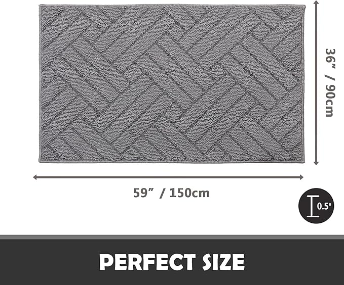 Door Mat Indoor Doormat, Entryway Rug Door Mats Non-Slip Rubber Backing,Heavy Duty Low-Profile Entrance Rugs, Absorbent Resist Dirt Doormats Floor Door mat for Entryway,36"x59"