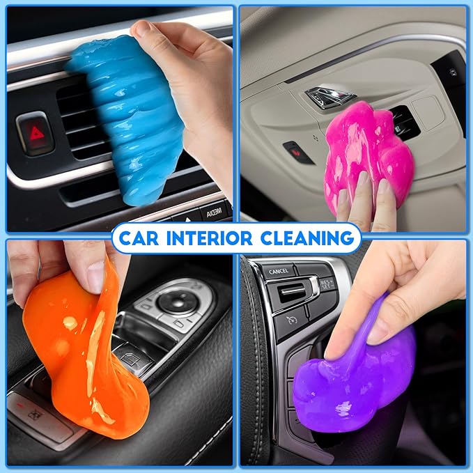 Car Cleaning Gel, 4 Pack Car Cleaning Putty, Universal Auto Deatiling Tools, Reusable Interior Cleaner for Car Keyboard Air Vent, Car Slime Cleaner Dust Cleaning Gel
