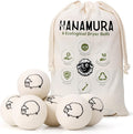 Hanamura 6 XXL Wool Dryer Balls - TÜV Tested 100% New Zealand Wool Balls for Dryer - Energy Saving & Baby-Safe Reusable Dryer Balls for Laundry - Non-Toxic Fabric Softener for WAD Free Laundry