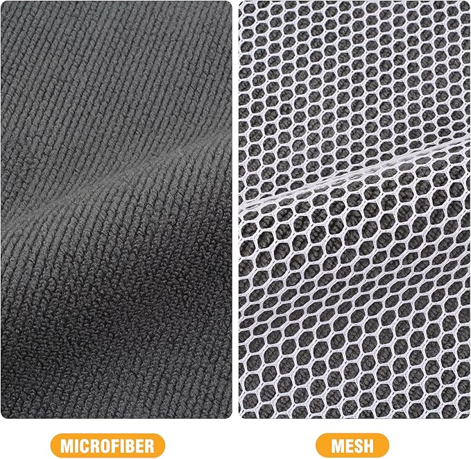 KinHwa Kitchen Washcloths for Dishes Absorbent Microfiber Dish Cloths Quick Dry Dish Rags with Poly Scour Scrub Side Ideal for Kitchen Cleaning (Gray, 12inchx12inch 18 Pack)