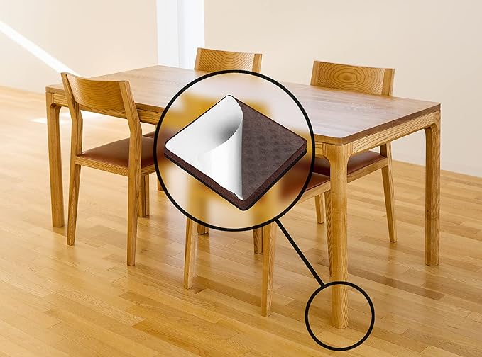 Slipstick GorillaPads CB148 Non Slip Furniture Pads/Rubber Gripper Feet (Set of 8) Self Adhesive Anti-Skid Floor Protectors, 1-1/4 inch Square, Black