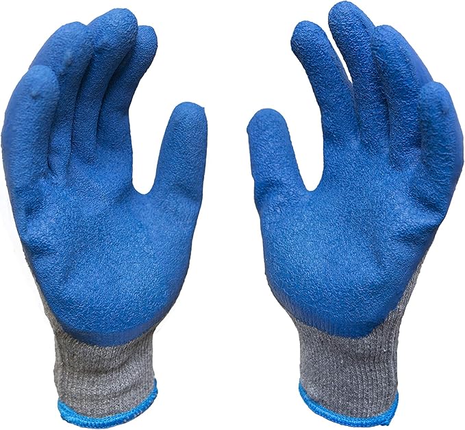 G & F Products - 3100XL-10 120 Pairs X-Large Rubber Latex Double Coated Work Gloves for Construction, gardening gloves, heavy duty Cotton Blend Blue