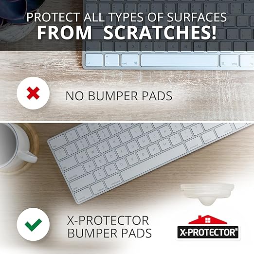 X-Protector Cabinet Door Bumpers 128 PCS – 1/2" Silicone Clear Bumpers – Ideal Cabinet Bumpers – Self-Adhesive Thick Door Silencer – Bumper Pads to Protect Glass & Other Surfaces!