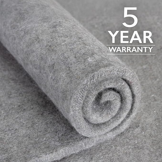 RUGPADUSA - Eco-Plush - 12'x15' - 1/2" Thick - 100% Felt - Luxurious Cushioned Rug Pad - Available in 3 Thicknesses, Many Custom Sizes