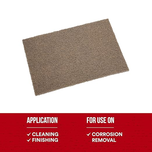 3M Scotch-Brite Heavy Duty Hand Pad 7440B, 6 in x 9 in, Pack of 40, Hand Sanding Pad - Metal Deburring and Finishing Pad - Coating and Corrosion Removal