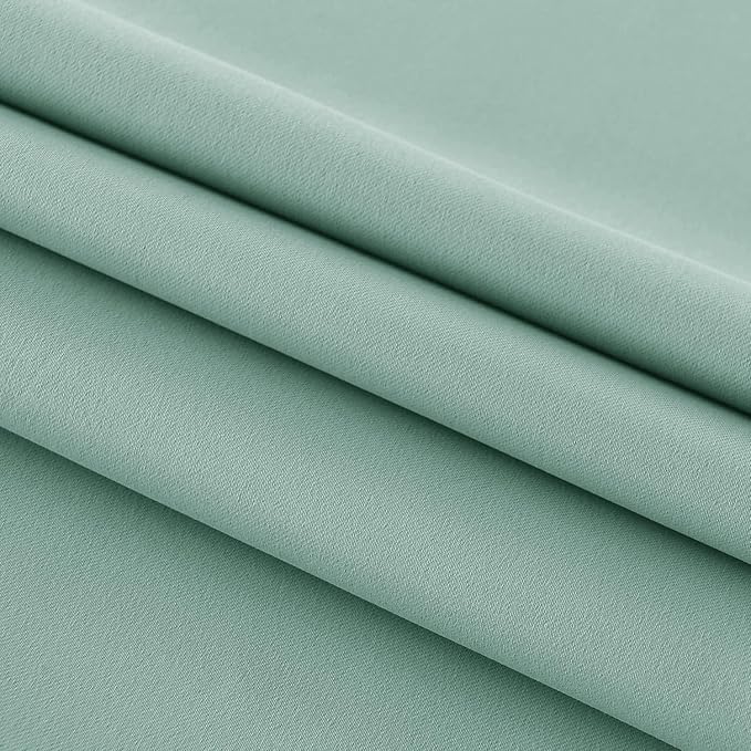 DWCN French Door Curtains – Rod Pocket Thermal Blackout Curtain for Doors with Glass Window, Kitchen and Patio Doors for Privacy, 54 X 72 Inches Long, 1 Curtain Panel with Tieback, Light Sage