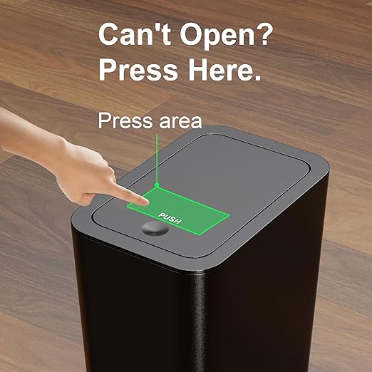 N. NETDOT Bathroom Trash Can with Lid 3 Pack Set, 2 Packs 4 Gal Slim Kitchen Trash Bin and 1 Pack 2.6Gal Garbage Can, Small Trash Can/Trash Bin/Waste Basket for Bedroom (Black, Pack of 3)
