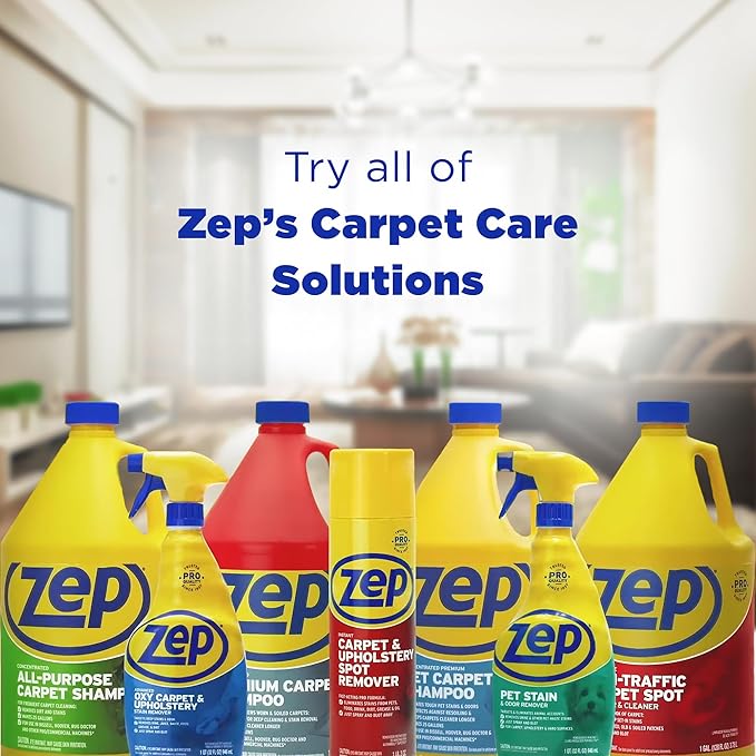 Zep Premium Carpet Shampoo - 1 Gal (Case of 4) - ZUPXC128 - Deep Cleaning and Stain Removal, For Carpet Machines
