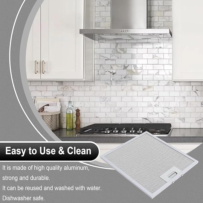𝑼𝒑𝒅𝒂𝒕𝒆𝒅 W10169961A Aluminum Range Hood Filters Replacement 3 Pack 10.5 x 12 Inch by Wadoy, 3-Layer Aluminum Mesh Range Hood Filter Metal Slip Joints Compatible with Whirl-pooll