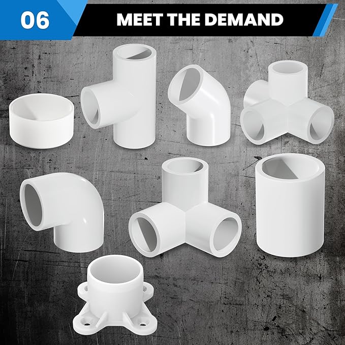 10 Pcs 3/4" PVC Flange Fittings, Table Screw Caps PVC Fittings for DIY Table Leg Support Feet, Furniture and Storage Shelves