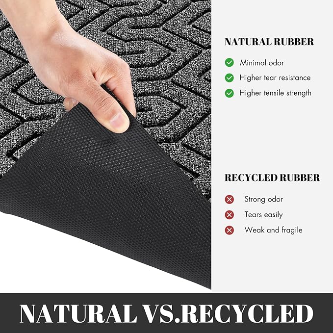 Yimobra 72x24 Indoor Outdoor Runner Rug, Heavy-Duty Waterproof Entrance Mat for High Traffic Areas, Commercial Grade Welcome Door Mat, Easy Clean, Mix Grey