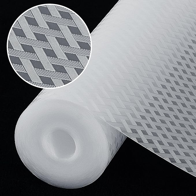 Shelf Liners, Non-Adhesive Drawer Liner, Waterproof & Oil-Proof Kitchen Cabinet Cupboard Liner Plastic EVA Material BPA Free Fridge Liner Mats Paper Protector for Shelves (Clear/20in x 240in)
