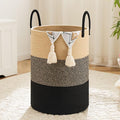 Laundry Basket,Woven Cotton Rope Laundry Hamper,100L for Decorative Storage of Dirty Clothes,Toys and Blankets in Bathroom,Bedroom and Living Room