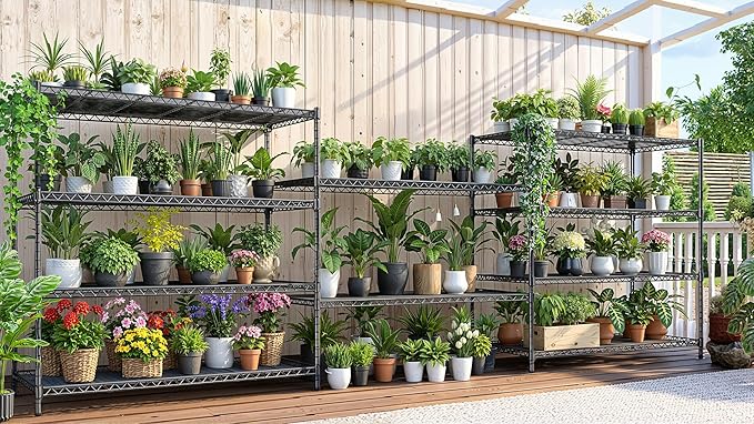 AIRAJ 60” W Storage Shelves Heavy Duty | 5 Tier Wire Shelving | 3500 LBS Metal Shelving | Garage Shelving Units and Storage | Rolling Wire Rack with Wheels | Adjustable Layer Height | 60”W×24”D×72” H