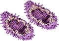 1 Pair Washable Cleaning Shoes Cover - Floor Cleaning Dust, Chenille Microfiber Duster Mop Slippers, Apply to House Office Room (Purple)