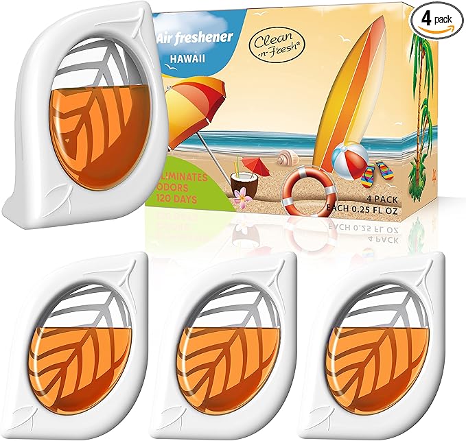 Air Freshener for Home, 4 Pack, Hawaiian, Odor Eliminator for Small Area Closets Bathroom Pets Strong Odor, Up to 120 Days