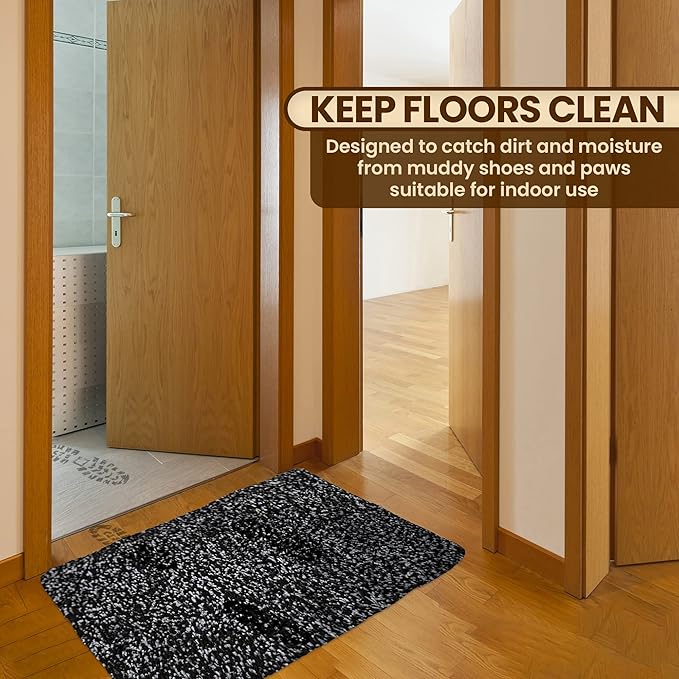 Premium Microfiber Indoor Door Mat – 24"x36" Washable Entry Mat, Non-Slip, Waterproof Backing, Super Absorbent, Low Profile Entryway Doormat for Indoor Entrance
