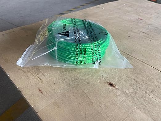 3/16" Wire Rope, 100 Ft PVC Coated Wire Cable Metal Steel Cable Trellis Kit, Multi-use Clothes Line Cable for T Post/Climbing Grapevines Plants Outdoor/String Light Hanging Kit