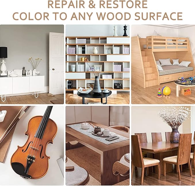 Wood Furniture Repair Kit- 8 Colors Wood Fillers and Touch Up Markers, New Upgrade Wood Repair Kit, Wood Markers for Scratches Stains- Restore Wooden Table, Cabinet, Floors, Door, 20 Sets