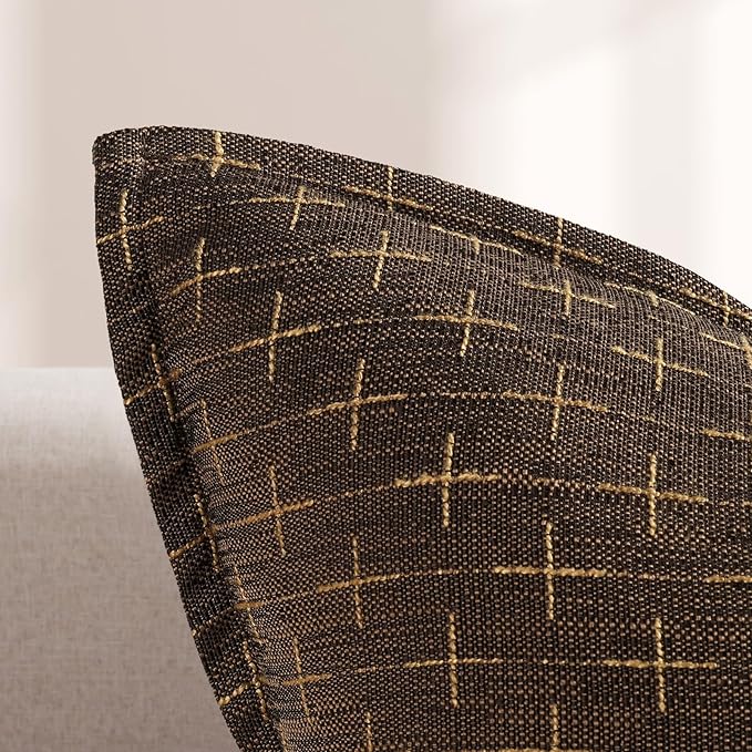 ZWJD Pillow Covers 18x18 Set of 2 Soft Polyester Textured Pillow Covers with Stylish Flange Edge Cozy Farmhouse Throw Pillows for Couch Bed Sofa Living Room