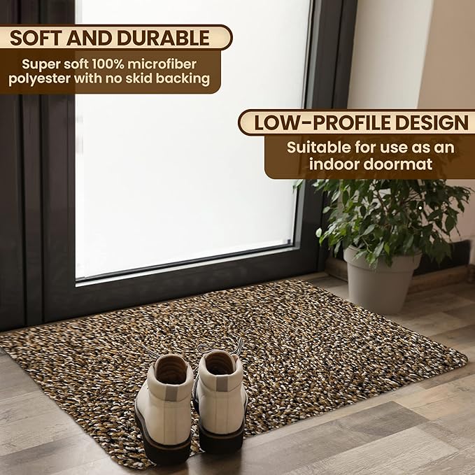 Premium Microfiber Indoor Door Mat – 32"x48" Washable Entry Mat, Non-Slip, Waterproof Backing, Super Absorbent, Low Profile Entryway Doormat for Indoor Entrance
