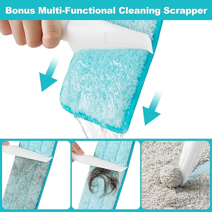 JOYMOOP 18 Inch Dust Mop for Hardwood Floors, Heavy Duty Industrial Wet Dry Mops with Telescopic Handle, Includes 3 Microfiber Mop Pads