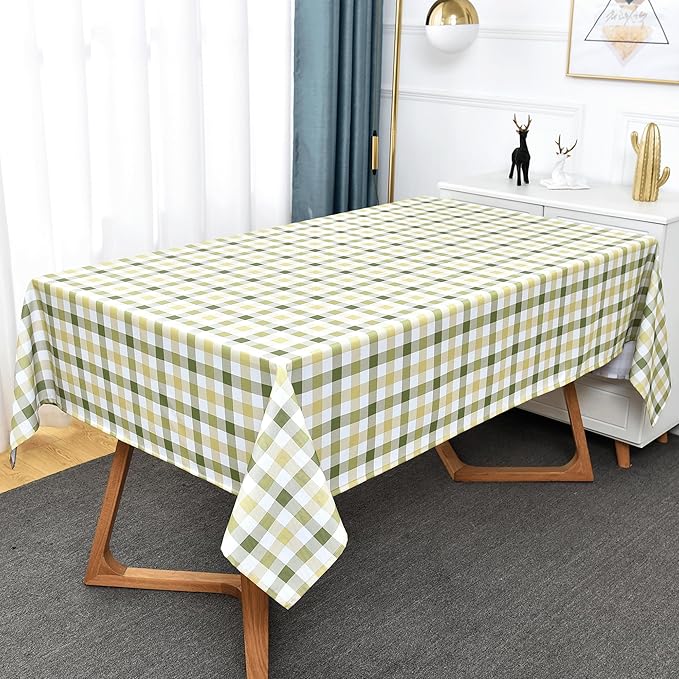 Classic Gingham Buffalo Tablecloth Fabric - Oblong 58x144 Inch Water Proof Checkered Table Cloth for Indoor Outdoor - Table Cover for Birthday, Picnics, BBQs, and Parties