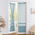 Tollpiz Sheer Door Curtain Closet Linen Textured Curtain Sheers Doorway Light Filtering Voile French Door Rod Pocket Curtains Patio Door, 25 x 80 inches Long, Dusty Blue, Set of 1 Panel