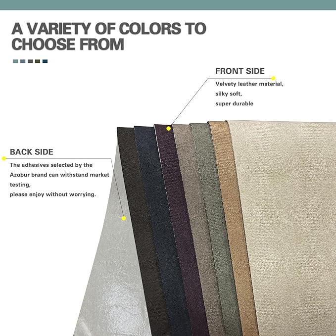 Azobur Sofa Fabric Repair Patch - Self-Adhesive Microfiber Patch for Couch, Multicolor