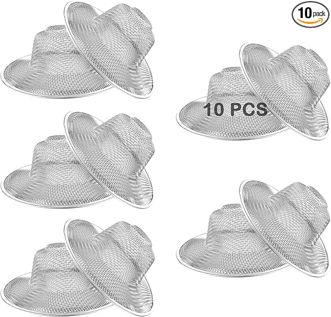 10Pcs Metal Mesh Kitchen Sink Strainer, 4.41" Stainless Steel Slop Basket Filter Trap Kitchen Sink Drain Strainer Screen Mesh Food Catcher for Most Kitchen Sink Bathroom Shower Floor Drain