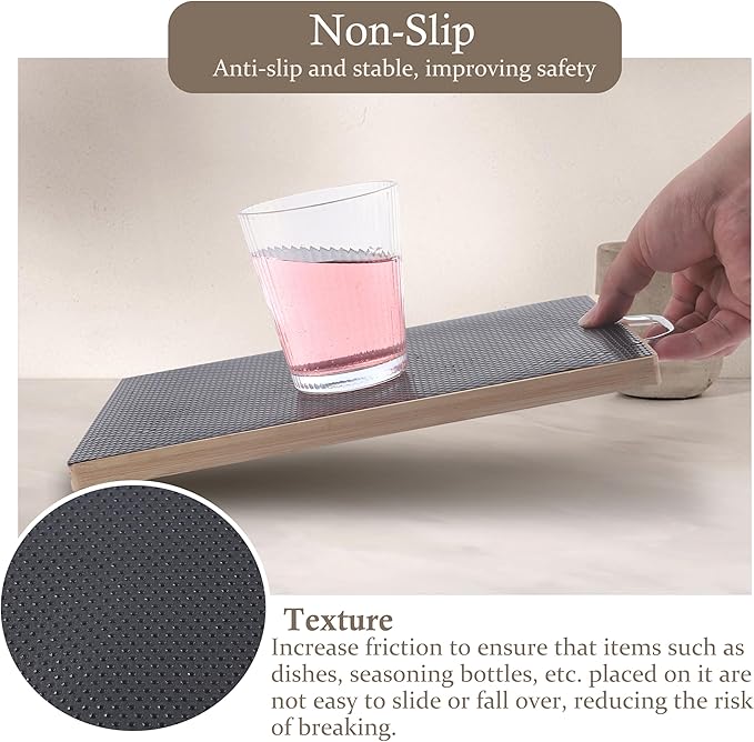 Shelf Liner for Kitchen Cabinet 18 Inch Wide X 20 Ft Non-Slip Drawer Mat Waterproof & Oil-Proof Cabinet Mat for Cupboard Pantry Bedroom Bathroom Garage Non Adhesive Refrigerator Shelf Liner (Black)