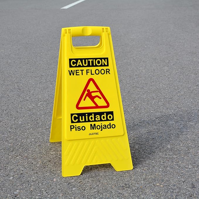 Wet Floor Sign 3 Pack - Caution Wet Floor Signs Commercial for Safety Precautions | Visible Yellow Warning Sign for Slippery Surfaces