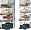 4-Tier Stackable Closet Organizers and Storage Shelves, Foldable Closet Shelf Organizer System, Stackable Storage Bins Drawers for Closet Organizer System, Black(Patent Pending)