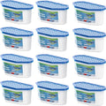Moisture Absorbers, 12 Pack, Compact Dehumidifier for Closet, Efficient Humidity Absorber Boxes, Moisture Absorber for Closet, Odor Eliminator with Fragrance Free, Blue, 6.4oz, 300ml