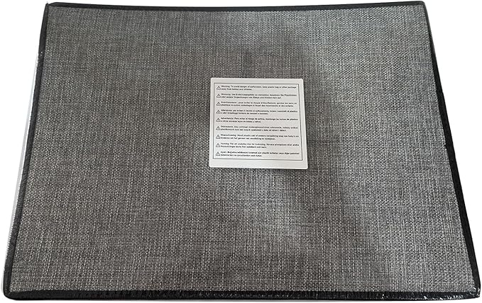 Clothing Storage Bins, Blanket Baskets for Shelves, Fabric Cubes with Handles and Lids, Decorative Linen Closet Organizers Boxes, Gray, 5 Pack, 16.5 x 11.8 x 10.2 Inch