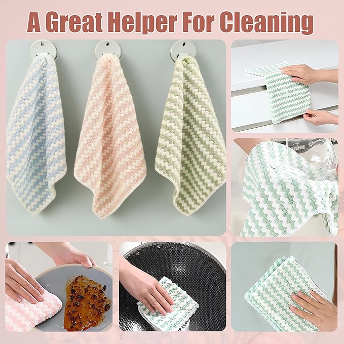 Microfiber Cleaning Cloth,12 Pack 12"x12" Dish Towels for Kitchen,Fast Drying Dish Rags for Washing Dishes, Wash Cloths Super Absorbent Lint Free Kitchen Towels for Limpiar House and Keeping
