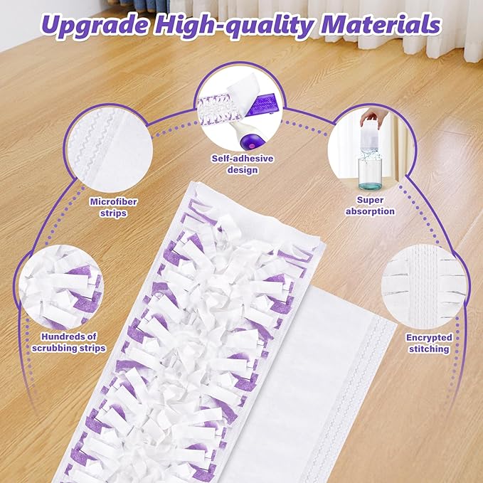 Mop Pads Refills for Swiffer Power Mop: 30 Pcs Wet Dry Disposable Pad for Multi-Surface Floor Cleaning - Mopping Replacement for Tile Hardwood - Sweeping Cloths for Home Kichen