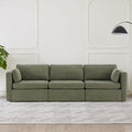 CHITA Oversized Modular Sectional Convertible Fabric Sofa Set, FSC Certified Extra Large Sectional Deep Seat Couch for Living Room, 112 inch Width,3 Seat Modern Modular Sofa, Moss Green