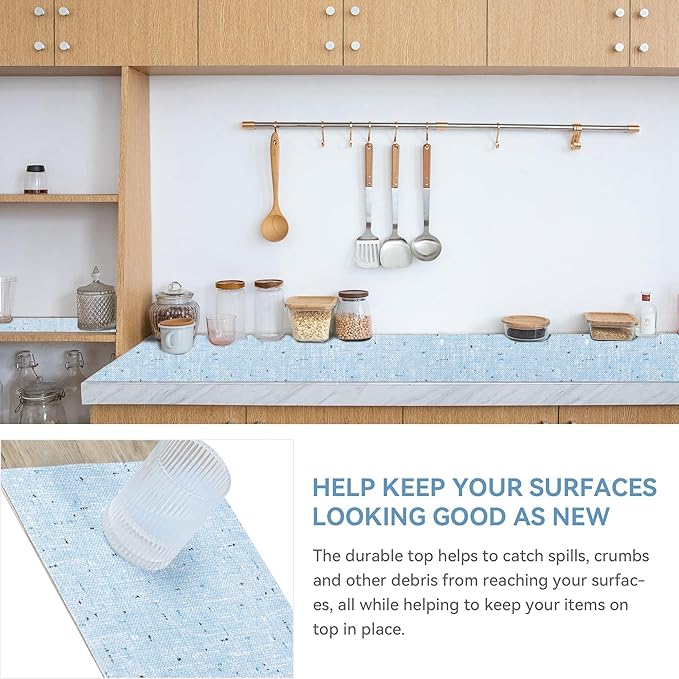 Shelf Liner Non Adhesive, 12 Inch x 10 Feet Cabinet Liners for Pantry Drawer Vanity, Drawer Liners Strong Grip Non Slip Waterproof, Shelf Liners for Kitchen Cabinets