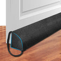 QUOLIX Triangle Under-Door Draft Stopper, 36 Inch Noise Blocker, Weighted Weather Stripping, Gray Cotton & Polyester, Multi-Function Noise & Light Blocker, Black