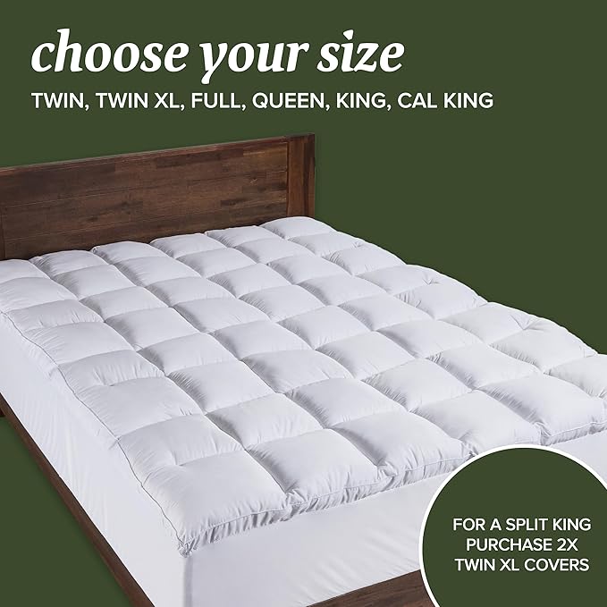 Beckham Hotel Collection California King Size Mattress Pad (Extra Padded) & Protector Hybrid - Quilted Pillow Top Mattress Cover - Thick, Plush, Fitted Mattress Topper for Bed