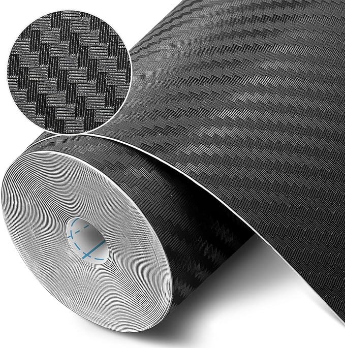 Self-Adhesive Shelf Liner Kitchen Liner, Waterproof Backed Paper Easy Peel and Stick Contact Liner Without Residue for Decor Your Desk Surface, Kitchen Countertops (Black, 17.5 x 236.2 inches)
