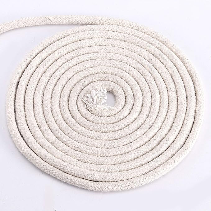 328 Feet 1/4 Inch White Natural Cotton Rope, Cotton Clothesline Rope, All-Purpose Craft Rope for Clothes Hanger, Garden Flower Potted Plants, Laundry Line Dryer