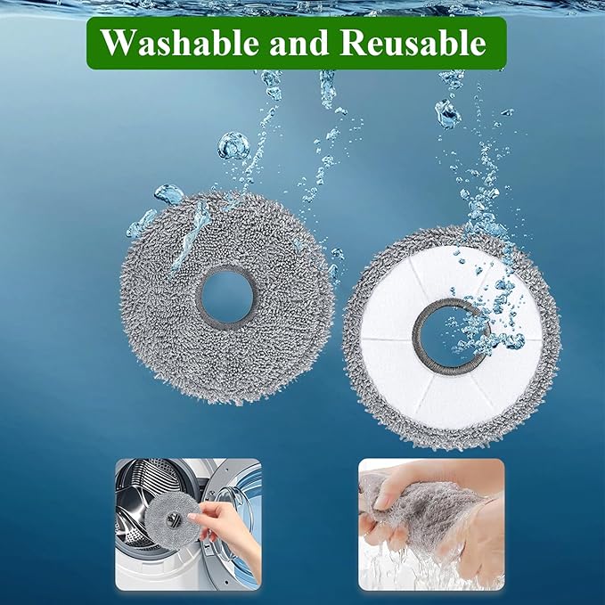 10 Pack Mop Pads for Dreame X40 Ultra/X40 Master/L40 Ultra/L10s Plus/L10s Pro Gen 2/L30 Ultra/X30 Ultra/L20 Ultra/L10s Pro Ultra/X50 Ultra Vacuum Cleaner, Microfiber Mop Cloth Replacement Accessories