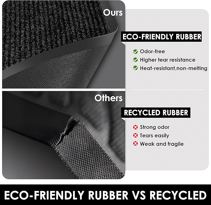 4′ x 5′ Front Door Mat Indoor Outdoor Entrance, Commercial Floor Mat Heavy Duty Dirt Trapper Entryway Doormat, Custom Size Non Slip Rubber Backing Welcome mat, Door Mat for High Traffic Area
